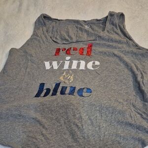 New York & Company Gray Tank Top with White Text